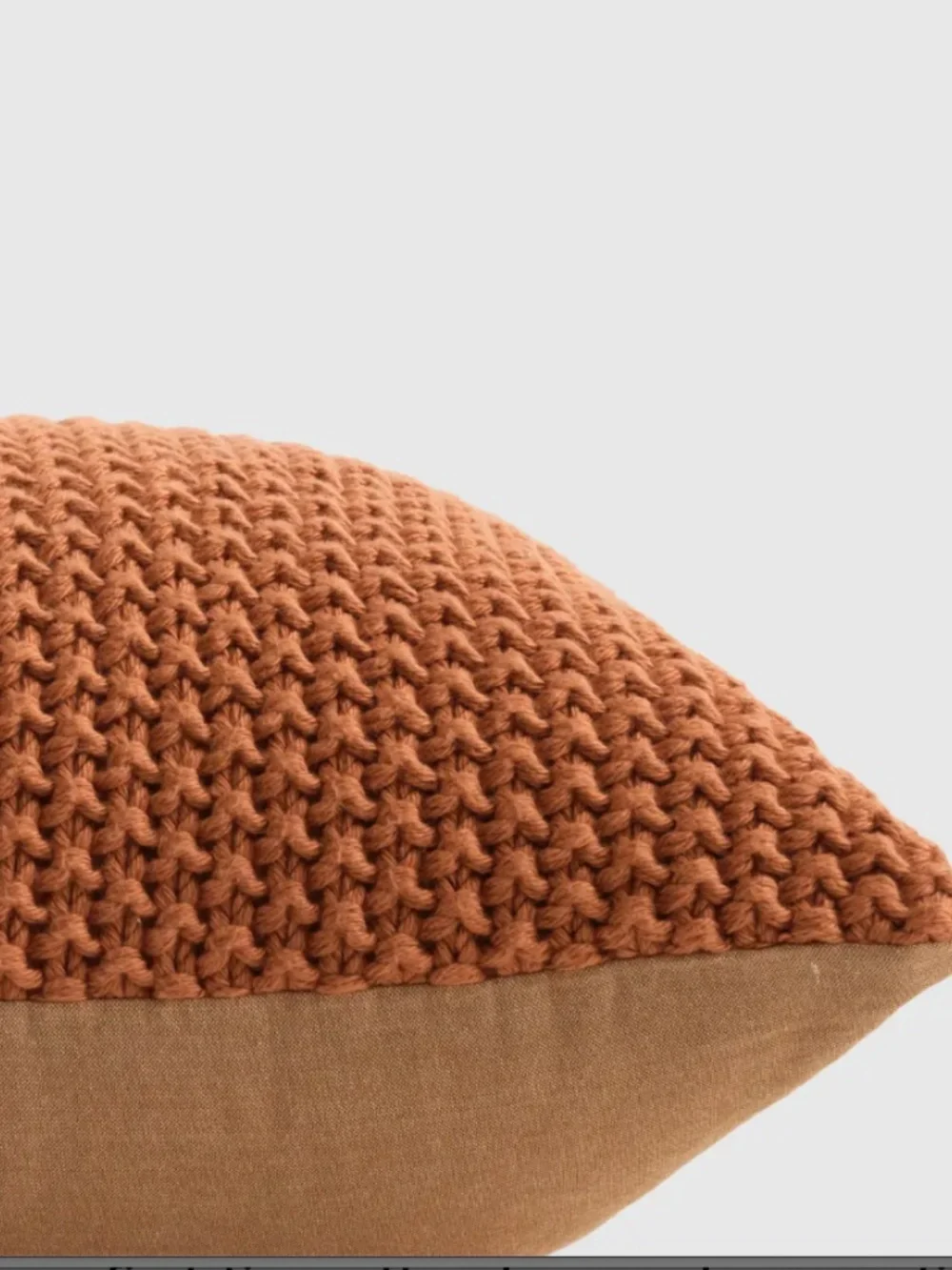 New Cotton Fisherman Pillow Cover Terracotta Brown 20 x 20